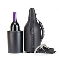 CaddyO CaddyO Genuine Leather Wine Tote and Iceless Wine Bottle Chiller Set by ChillnJoy is the perfect accessory for keeping wines perfectly chilled and protected when traveling