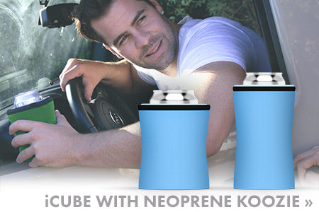 iCube with neoprene koozie by ChillnJoy – Keep your canned drinks chilled up to 6 hours