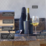 CaddyO - Elegant Cloth Wine Tote & Iceless Wine Chiller Set by ChillnJoy